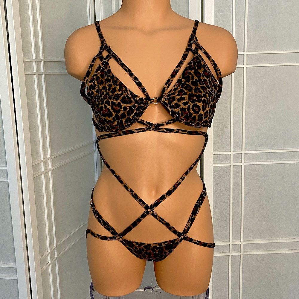 Animal Print Strappy Bodysuit
